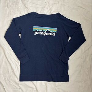Patagonia Blue Crewneck with Colorful Logo